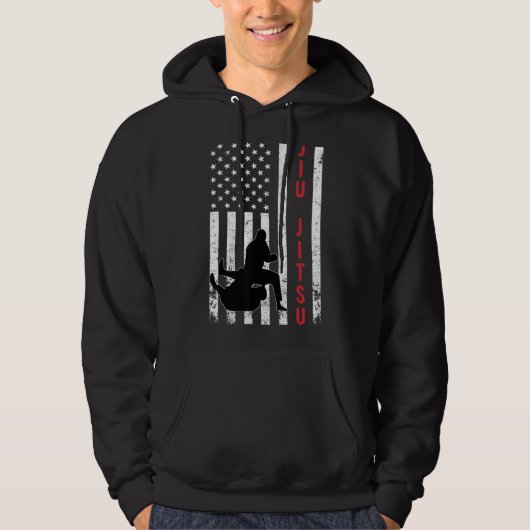 Brasilianische Jiu Jitsu Compression Black America Hoodie (Vorderseite)