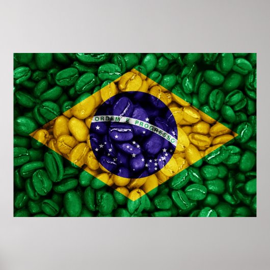 Brasilianische Kaffeeflagge Poster (Vorne)