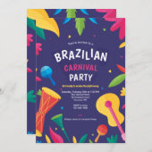 Brasilianische Karneval-Party Einladung (Vorne/Hinten)