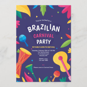 Brasilianische Karneval-Party Einladung
