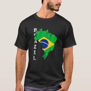 Brasilianische Karte Brasilianische Flagge Brasili T-Shirt
