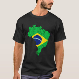 Brasilianische Karte Brasilianische Flaggenreise B T-Shirt