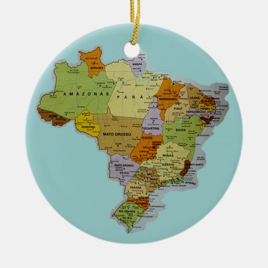 Brasilianische Karte Keramik Ornament (Vorne)