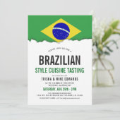 Brasilianische Küche | Party Flag Weißer Einladung (Stehend Vorderseite)