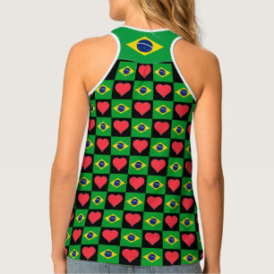 Brasilianische Nationalflagge Herzblut Patriotic B Tanktop