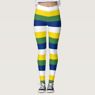 Brasilianische Nationalflaggenfarben horizontal ge Leggings
