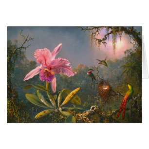 Brasilianische Orchidee und Kolibris 1871