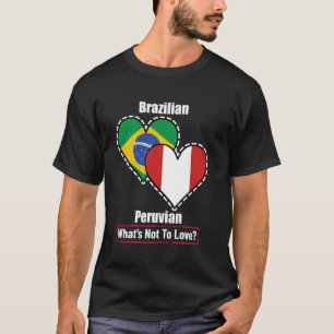 Brasilianische Peruanische Herzflaggen Was gibt's  T-Shirt