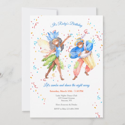 Brasilianische Samba-Einladung Einladung (Vorderseite)