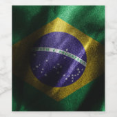 Brasilianische Seidenflagge Weinetikett (Einzelnes Label)