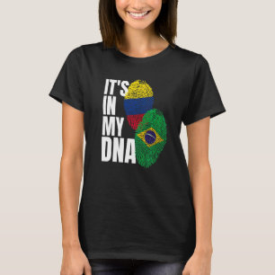 Brasilianische und kolumbianische DNA-Mix-Flag-Erb T-Shirt