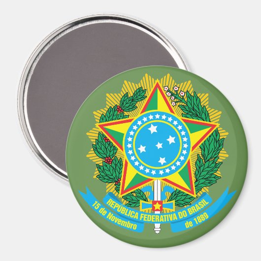 Brasilianische Wappen Magnet (Vorderseite/Rückseite)