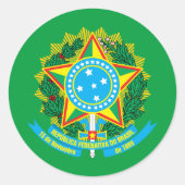 Brasilianische Wappen Runder Aufkleber (Vorderseite)