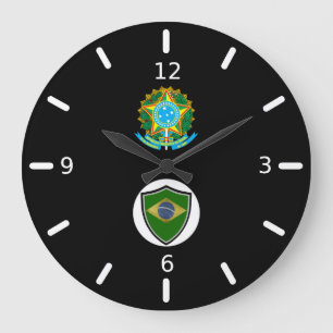 Brasilianische Wappen-Wanduhr Große Wanduhr