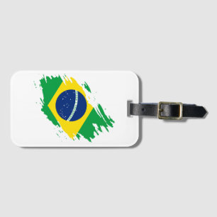 Brasilianische zerrissene Flagge Nationalstolz Spo Gepäckanhänger