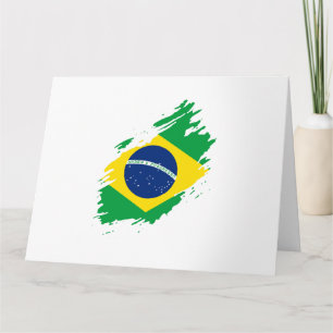 Brasilianische zerrissene Flagge Nationalstolz Spo Karte