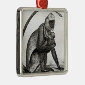 Brasilianischer Affe Silbernes Ornament (Rechts)
