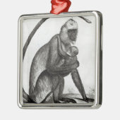 Brasilianischer Affe Silbernes Ornament (Links)
