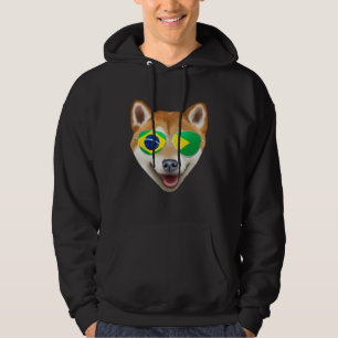 Brasilianischer Flagge Shiba Inu Hund Brasilien Ta Hoodie