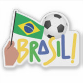 Brasilianischer Fußball Aufkleber (Vorderseite)