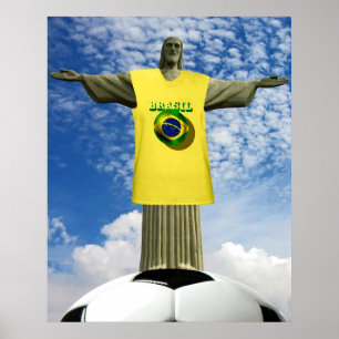 Brasilianischer Fußball-Brasilien-Sieger Fußball Poster