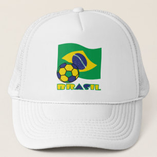 Brasilianischer Fußball und Flagge Truckerkappe
