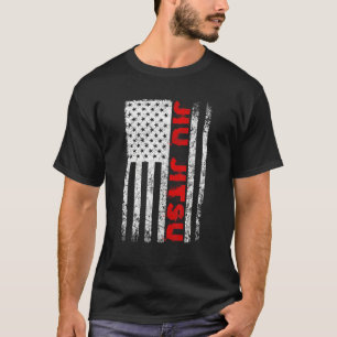 Brasilianischer Jiu Jitsu American Flag US Sports T-Shirt