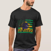 Brasilianischer Jiu Jitsu American Flag US Sports T-Shirt (Vorderseite)