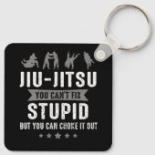 Brasilianischer Jiu Jitsu Cant Fix Stupid, aber Si Schlüsselanhänger (Rückseite)