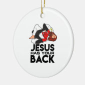 Brasilianischer Jiu Jitsu Christlich Jesus hat Ihr Keramik Ornament (Links)