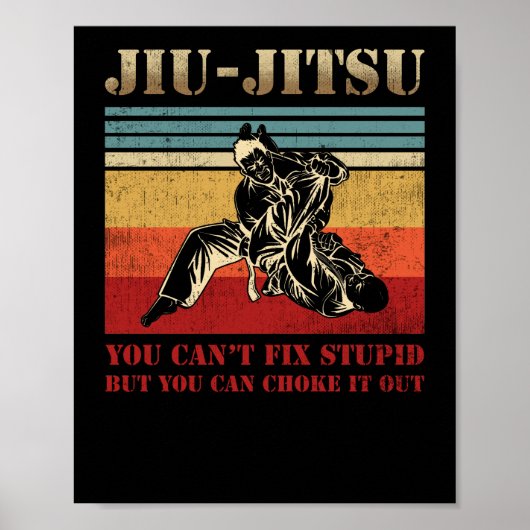 Brasilianischer Jiu Jitsu Du kannst keinen Dummkop Poster (Vorne)