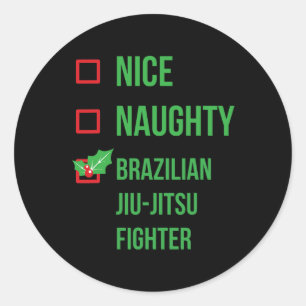 Brasilianischer Jiu-jitsu Fighter Funny Pajama Wei Runder Aufkleber