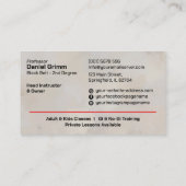 Brasilianischer Jiu-Jitsu-Instruktor Visitenkarte (Rückseite)