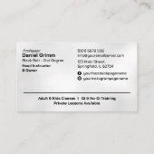 Brasilianischer Jiu-Jitsu-Instruktor Visitenkarte (Rückseite)