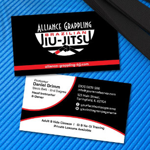 Brasilianischer Jiu-Jitsu-Instruktor Visitenkarte