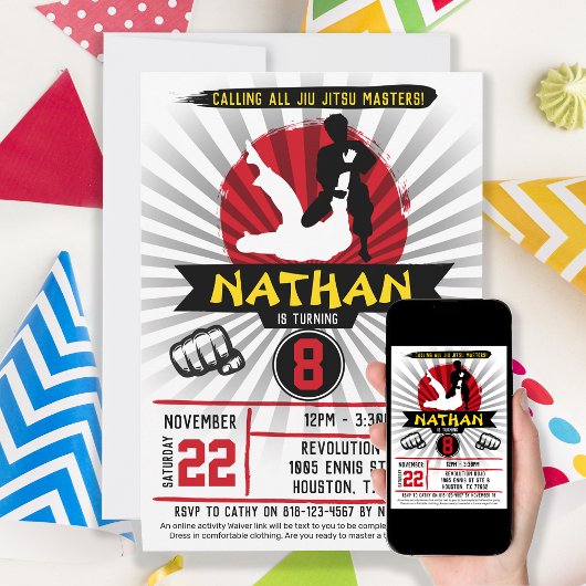 Brasilianischer Jiu Jitsu Martial Arts Kinder Einl Einladung