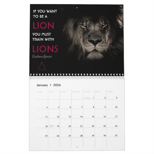 Brasilianischer Jiu Jitsu Motivierend Calendar Kalender (Jan 2026)