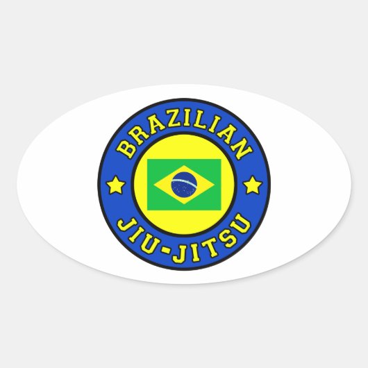 Brasilianischer Jiu Jitsu Ovaler Aufkleber (Vorderseite)