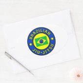 Brasilianischer Jiu Jitsu Ovaler Aufkleber (Umschlag)