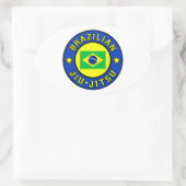 Brasilianischer Jiu Jitsu Ovaler Aufkleber (Tasche)