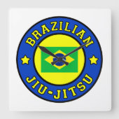Brasilianischer Jiu Jitsu Quadratische Wanduhr (Vorderseite)