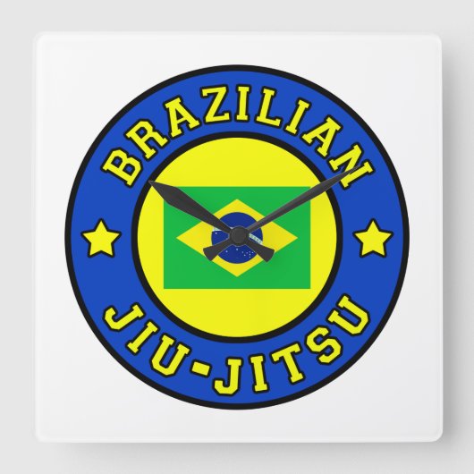 Brasilianischer Jiu Jitsu Quadratische Wanduhr (Vorderseite)