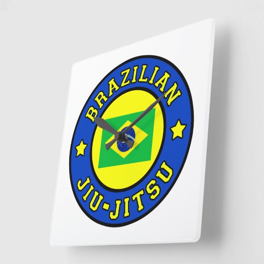 Brasilianischer Jiu Jitsu Quadratische Wanduhr (Winkel)
