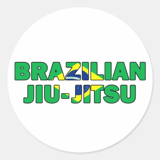 Brasilianischer Jiu Jitsu Runder Aufkleber (Vorderseite)