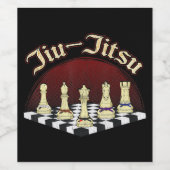 brasilianischer Jiu-Jitsu-Schachgürtel Weinetikett (Einzelnes Label)