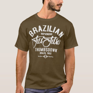 Brasilianischer Jiu Jitsu-weißer Text T-Shirt