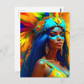 Brasilianischer Karneval-Tänzer Postkarte (Vorne/Hinten)