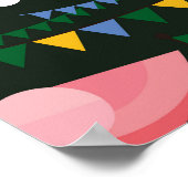 Brasilianischer Karneval, Vintage flache Textur. Poster (Ecke)