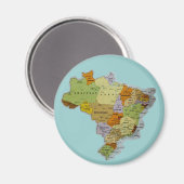 Brasilianischer Map-Kühlschrankmagnet Magnet (Vorderseite/Rückseite)