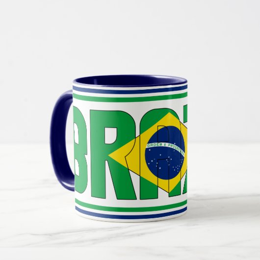 Brasilianischer Nationalflagge Patriotischer Kaffe Tasse (Vorderseite Links)